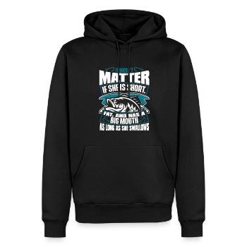 As Long As She Swallows Spinnfischer - Männer Premium Bio Hoodie - Schwarz - Vorne - Nico (187cm)