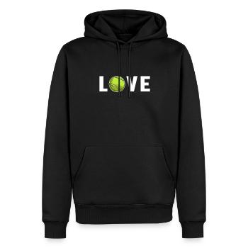 Tennis Love Tennisschläger Tennistrainer - Männer Premium Bio Hoodie - Schwarz - Vorne - Nico (187cm)