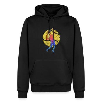 Tennisspieler Tennisschläger Tennistrainer Tennis - Männer Premium Bio Hoodie - Schwarz - Vorne - Nico (187cm)