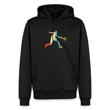 Rétro Joueur de Tennis Raquette De Tennis Entraîneur De Tennis - Sweat à capuche Premium bio Homme - noir - Devant - Nico (187cm)