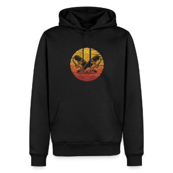 Retro Skatergirl Skaterboy Skatepark Skater - Männer Premium Bio Hoodie - Schwarz - Vorne - Nico (187cm)
