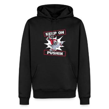 Keep On Pushin Skatepark Skatergirl Skaterboy - Men’s Premium Organic Hoodie - black - Front - Nico (187cm)