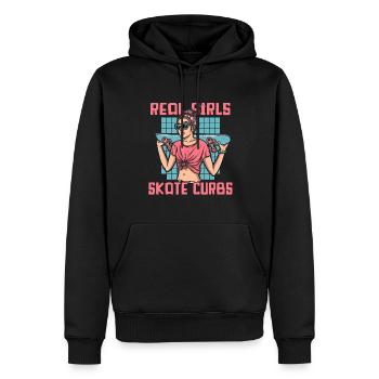 Real Girls Skate Curbs Skaterboy Skatepark Skater - Männer Premium Bio Hoodie - Schwarz - Vorne - Nico (187cm)