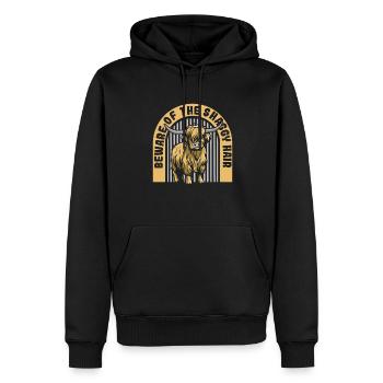Hüte dich vor dem zotteligen Haar Highland Cow Highland - Männer Premium Bio Hoodie - Schwarz - Vorne - Nico (187cm)
