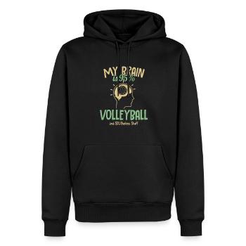 My Brain is 95% Volleyball Volleyballspieler - Männer Premium Bio Hoodie - Schwarz - Vorne - Nico (187cm)