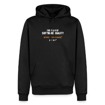 First Law of Software Quality Developer Coder - Men’s Premium Organic Hoodie - black - Front - Nico (187cm)