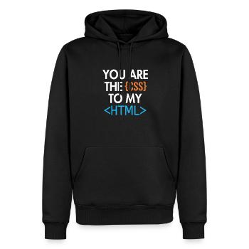 You are the CSS to my HTML Developer Coder - Men’s Premium Organic Hoodie - black - Front - Nico (187cm)