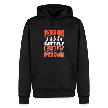 Les pingouins ne peuvent pas voler Oiseau de mer Manchot royal Pingouin - Sweat à capuche Premium bio Homme - noir - Devant - Nico (187cm)