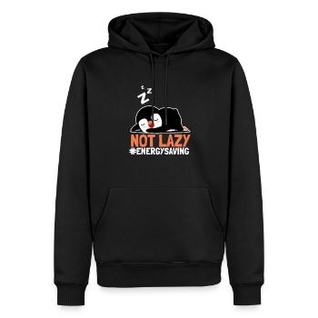 Not Lazy Energysaving Seevogel Königspinguin - Männer Premium Bio Hoodie - Schwarz - Vorne - Nico (187cm)