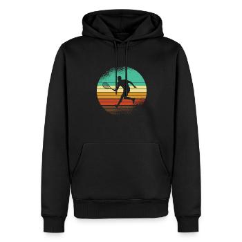 Retro Paddleball Paddle Tennis Padel Tennis Padel - Männer Premium Bio Hoodie - Schwarz - Vorne - Nico (187cm)