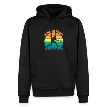 Born to Padel Forced to Work Paddle Tennis - Männer Premium Bio Hoodie - Schwarz - Vorne - Nico (187cm)