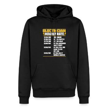 Electrician Hourly Rate Electronics Technician Electrician - Men’s Premium Organic Hoodie - black - Front - Nico (187cm)