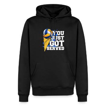 You Just Got Served Volleyballerin Volleyball - Männer Premium Bio Hoodie - Schwarz - Vorne - Nico (187cm)