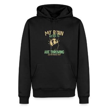 Mon cerveau est à 95 % Axtwerfen Jeu de lancer de hache Hache - Sweat à capuche Premium bio Homme - noir - Devant - Nico (187cm)