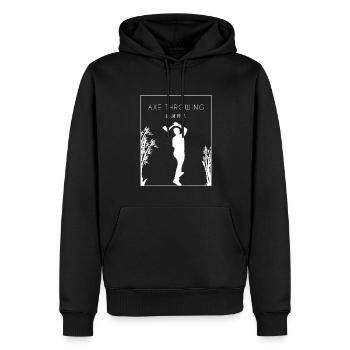 Hache Lancer Chinois Hanzi Hache Lancer Jeu Hache - Sweat à capuche Premium bio Homme - noir - Devant - Nico (187cm)