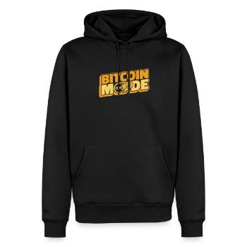 Bitcoin Mode On Blockchain Crypto Kryptowährung - Männer Premium Bio Hoodie - Schwarz - Vorne - Nico (187cm)