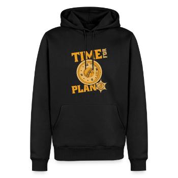 Il est temps de planifier la blockchain de crypto-monnaie Bitcoin - Sweat à capuche Premium bio Homme - noir - Devant - Nico (187cm)