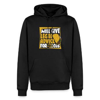 Donnera des conseils juridiques pour les tacos Procureur général - Sweat à capuche Premium bio Homme - noir - Devant - Nico (187cm)