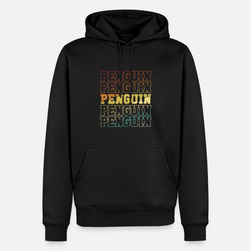 Retro Penguin Kaiserpinguin Seevogel - Männer Premium Bio Hoodie - Schwarz