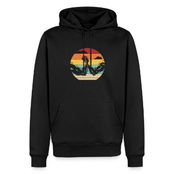 Retro Hand Wrestling Techniques Exercise Arm - Men’s Premium Organic Hoodie - black - Front - Nico (187cm)