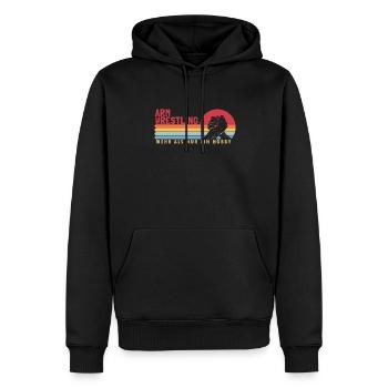 Le bras de fer plus qu’un bras d’exercice de loisir - Sweat à capuche Premium bio Homme - noir - Devant - Nico (187cm)