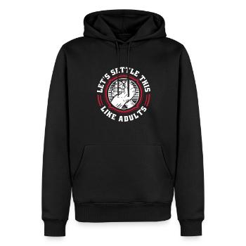 Let's Settle This Like Adults Exercise Trainer - Men’s Premium Organic Hoodie - black - Front - Nico (187cm)
