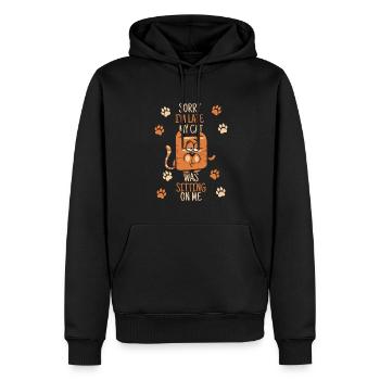 My Cat Was Sitting On Me Kätzchen Hauskatze - Männer Premium Bio Hoodie - Schwarz - Vorne - Nico (187cm)