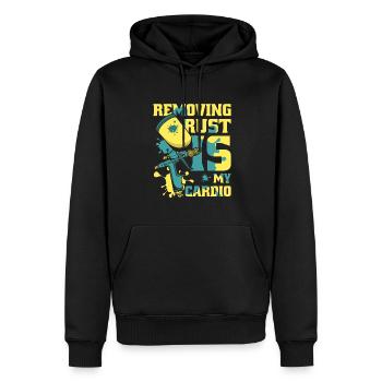 Rost entfernen ist mein Cardio-Fahrzeug Autospray Auto - Männer Premium Bio Hoodie - Schwarz - Vorne - Nico (187cm)