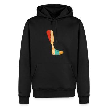 Retro Künstliche Beine Prothese Fuß Benutzer Bein - Männer Premium Bio Hoodie - Schwarz - Vorne - Nico (187cm)