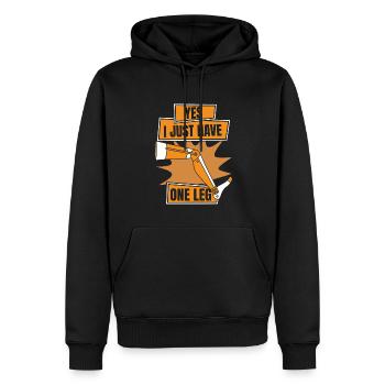 Ja, ich habe nur ein Bein künstliche Beine Benutzerbein - Männer Premium Bio Hoodie - Schwarz - Vorne - Nico (187cm)
