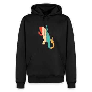 Rétro Pogona Pet lézard propriétaire Barbu Dragon - Sweat à capuche Premium bio Homme - noir - Devant - Nico (187cm)