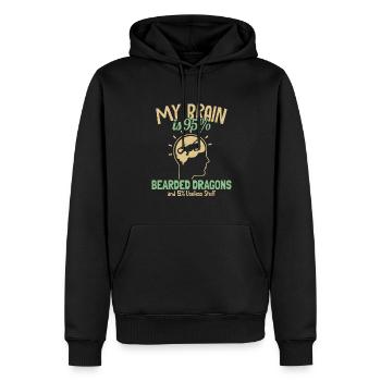 Mon cerveau est composé à 95% de lézard Pogona dragon barbu - Sweat à capuche Premium bio Homme - noir - Devant - Nico (187cm)