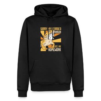 Meine Bartagame hat meine Hausaufgaben gefressen Pogona Haustier - Männer Premium Bio Hoodie - Schwarz - Vorne - Nico (187cm)
