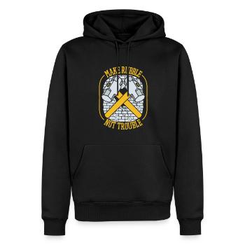 Sorgen Sie dafür, dass Bauschutt nicht stört - Männer Premium Bio Hoodie - Schwarz - Vorne - Nico (187cm)