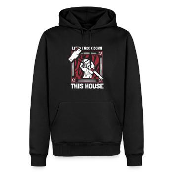 Lasst uns dieses Haus abreißen. Home Wrecker House - Männer Premium Bio Hoodie - Schwarz - Vorne - Nico (187cm)