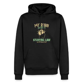 Mein Gehirn studiert zu 95% Jurastudenten - Männer Premium Bio Hoodie - Schwarz - Vorne - Nico (187cm)