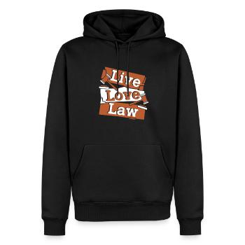 Live Love Law Jurastudium Jurastudenten - Männer Premium Bio Hoodie - Schwarz - Vorne - Nico (187cm)