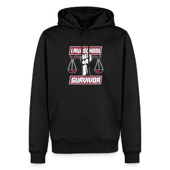 Survivant de la faculté de droit Études juridiques Faculté de droit Droit - Sweat à capuche Premium bio Homme - noir - Devant - Nico (187cm)