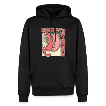Mon estomac Bypass gastrique bariatrique me manque - Sweat à capuche Premium bio Homme - noir - Devant - Nico (187cm)