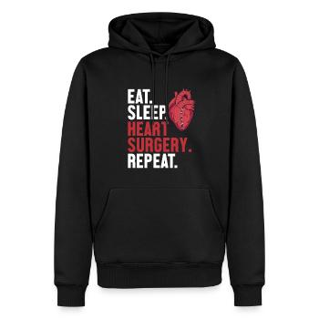 Eat Sleep Herzchirurgie Katheter öffnen - Männer Premium Bio Hoodie - Schwarz - Vorne - Nico (187cm)