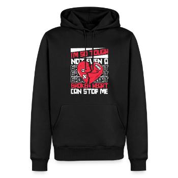 Not Even A Broken Heart Can Stop Me Open Heart - Men’s Premium Organic Hoodie - black - Front - Nico (187cm)