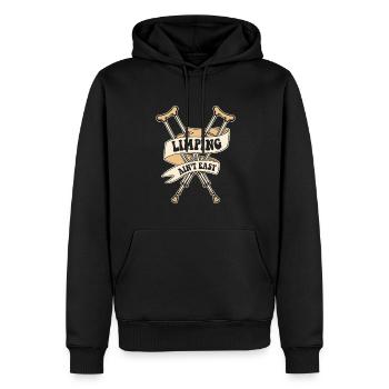 Limping Ain't Easy Broken Finger Broken Bone Bone - Men’s Premium Organic Hoodie - black - Front - Nico (187cm)