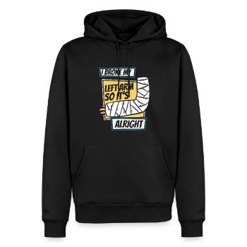I Broke My Left Arm So It's Alright Surgeon Bone - Men’s Premium Organic Hoodie - black - Front - Nico (187cm)