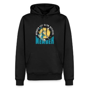 Broken Leg Club Official Member Broken Bone Bone - Men’s Premium Organic Hoodie - black - Front - Nico (187cm)