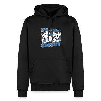 I Blame Gravity Broken Bone Broken Finger Bone - Men’s Premium Organic Hoodie - black - Front - Nico (187cm)