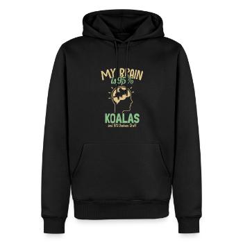 Mein Gehirn besteht zu 95% aus Koalas Koalabär Eukalyptus Koala - Männer Premium Bio Hoodie - Schwarz - Vorne - Nico (187cm)