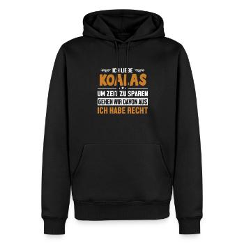 Koalas haben immer Recht Koalabear Eucalyptus - Sweat à capuche Premium bio Homme - noir - Devant - Nico (187cm)