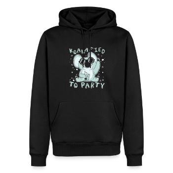 Koalafied To Party Koalabear Amoureux de l’eucalyptus - Sweat à capuche Premium bio Homme - noir - Devant - Nico (187cm)