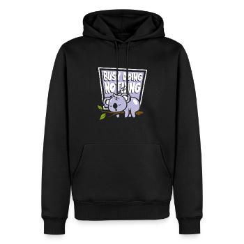 Occupé à ne rien faire Koalabear Amoureux de l’eucalyptus - Sweat à capuche Premium bio Homme - noir - Devant - Nico (187cm)