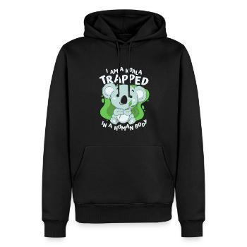 Je suis un koala piégé dans un corps humain Koalabear - Sweat à capuche Premium bio Homme - noir - Devant - Nico (187cm)